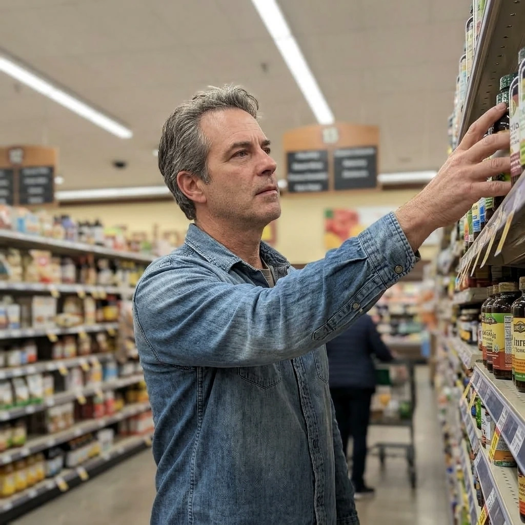 Man shopping, representing an everyday wellness routine